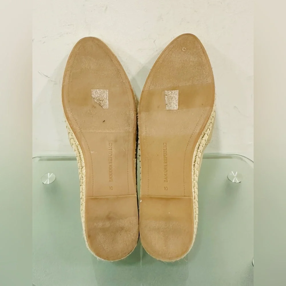 Banana Republic Espadrille Slip On Canvas Shoe Beige Women’s‎ Size 10M